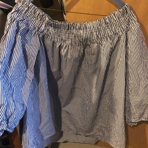 Off the shoulder striped top